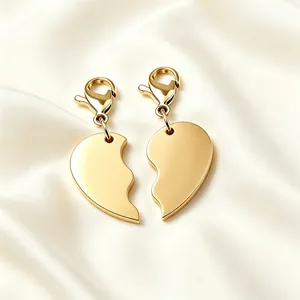 Interlocking Broken Heart Anhänger Set Aus Edelstahl Mit Karabinerverschluss DIY Schmuckherstellung Charms Für Halskette Armband Zubehör