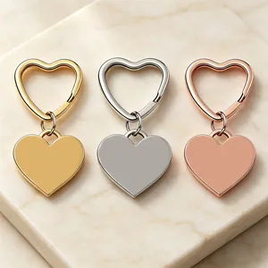 Minimalist Stainless Steel Heart Shaped Keychain For Couples Mirror Polished Heart Key Ring Pendant Hanging Jewelry Gift