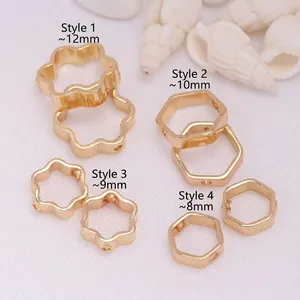 High quality 14K gold filled hexagon and flower bead frames for DIY jewelry findings