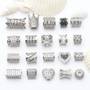 Platinierte Kupfer Strass Zwischenperlen Fasszylinder DIY Schmuckherstellung Material Für Armband Halskette Handwerk Charms