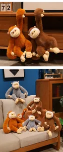 Cute long-armed gibbon plush monkey toys in various sizes for home decoration.