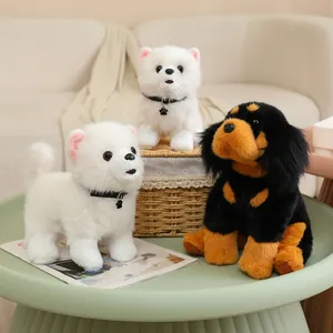 Realistic Dog Plush Toy Simulation Pomeranian Tibetan Mastiff Stuffed Animal Model For Home Decor Birthday Gift For Kids Adults