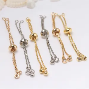 Détail de chaînes réglables dorées 14 carats avec zircon pour bracelets DIY