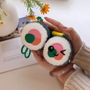 Cute plush sushi roll charms for bags and keys, creative food-themed plush accessory