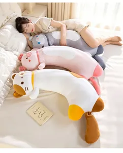Coussins longs en soie glacée en forme de chat pour un sommeil très confortable