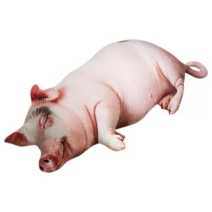 Coussin en peluche cochon 3D réaliste oreiller doux pour décoration intérieure