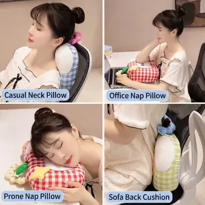 Almohada multifuncional de siesta con forma de manzana a cuadros para oficina y espalda