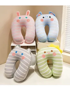 Colección de cojines de viaje en forma de U de seda de hielo fresca con animales.