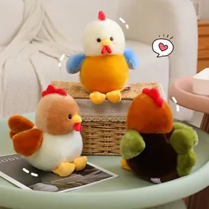 Adorable cartoon chicken plush doll set featuring soft textures and vibrant colors