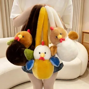Simpaticissima borsa a tracolla in peluche di pollo cartone animato per bambini e amici