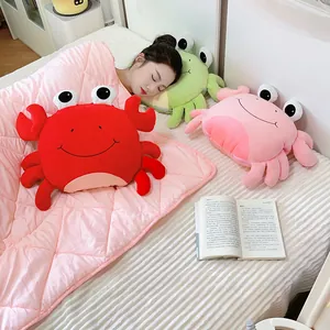Manta cojín 2 en 1 con forma de cangrejo para siesta en oficina o coche