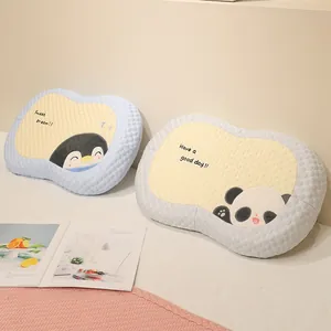 Cute cartoon memory foam nap pillows with penguin and panda designs for neck support