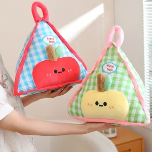 Coussin couverture 2-en-1 en forme de fruit triangulaire avec poignée pour le bureau