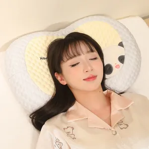 Cute panda cartoon memory foam cervical pillow with ergonomic neck support design