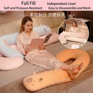 Coussin de corps incurvé en forme de capybara pour dormeurs latéraux et grossesse