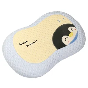 Cooling cartoon penguin nap pillow for cervical neck support with breathable ice bean fabric