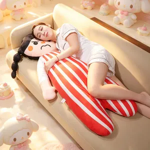 Oreiller de corps en peluche Abeibei mignon pour le sommeil, cadeau pour filles et enfants