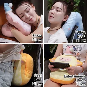 Cuscino per dormire ergonomico in seta di ghiaccio a forma di pecora per ufficio e viaggi