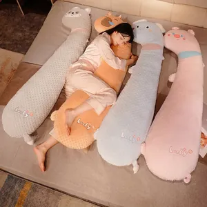 Longs oreillers en peluche animale en quatre couleurs pour dormir sur le côté