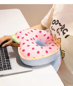 Apple-shaped polka dot nap pillow for office desk, soft plush student sleeping cushion