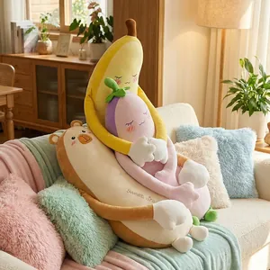 Kreative Bananen-, Auberginen- und Wasserschwein-Plüschkissen für Schlaf und Dekoration