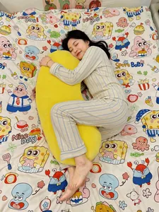 Coussin de corps jaune en forme de banane pour dormeurs latéraux, chambre