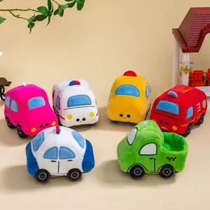Cute Cartoon Car Plush Toy Soft Stuffed Vehicle Ambulance Police Car Fire Truck Taxi For Kids Baby Soothing Gift