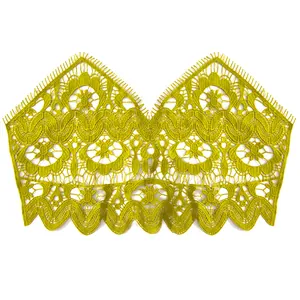 Große Milchseide Stickerei Spitze Kragen Hohl Blume Applikation Für DIY Nähen Unterwäsche BH Kleid Dekoration
