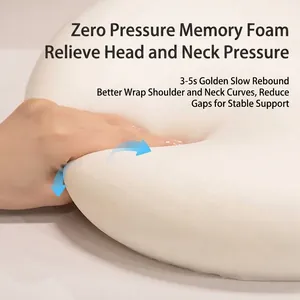 Ergonomic slow rebound memory foam pillow for neck support and comfortable sleeping.