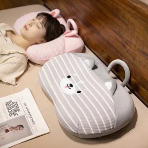 Cartoon bear ice silk memory foam nap pillow for office and students in summer season