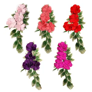 3D Water Soluble Embroidered Lace Flower Patch Heavy Multi Layer Floral Applique DIY Sewing Accessory For Clothing Dress Decor
