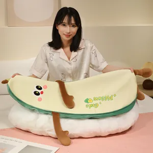 Long oreiller en peluche rafraîchissant pour dormeurs latéraux, motif banane mignon