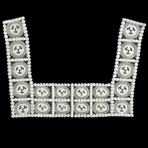 Women Retro Milk Silk Embroidered Lace Fake Collar Elegant Hollow Out 3D Floral Water Soluble Clothing Accessory Decorative Detachable Collar