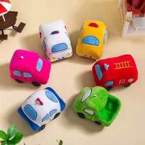 Colorful set of soft cartoon plush car toys for babies and toddlers, cute comfort gifts