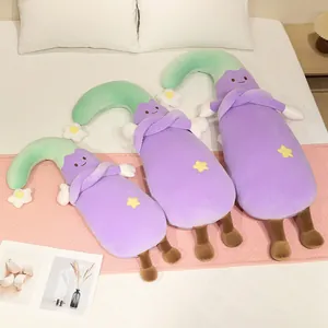 Cute purple eggplant plush pillows in three sizes for sleeping and comfort