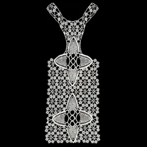 Grande Applique en Dentelle Brodée Ajourée en Soie de Lait Patch de Col Arrière Blanc Floral pour Décoration de Vêtements DIY Femmes