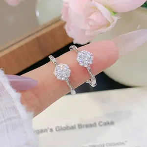 Close-up of S925 silver rings with bamboo band and eight hearts eight arrows stone