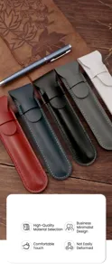 Custodie per penne in pelle PU multicolore con cuciture fini e finitura strutturata