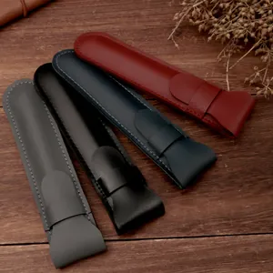 Astuccio per Penna Singola in Pelle PU Minimalista Custodia Protettiva Portatile Custodia per Cancelleria Regalo Business