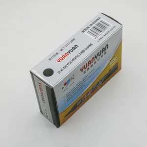 Close-up detail view of a box of YUANYUAN YY-218 permanent markers containing 10 pcs