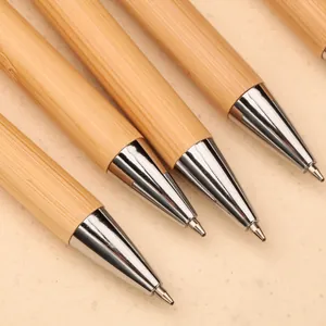 Οικολογικά στυλό μπαμπού υψηλής ποιότητας με ασημένια μεταλλική μύτη για επαγγελματική γραφή