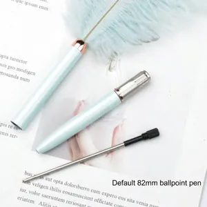 Κομψό γαλάζιο στυλό με πούπουλα και μεταλλικό ανταλλακτικό 82 mm που περιλαμβάνεται