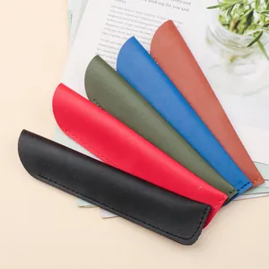 Minimalistische einfarbige Stifthüllen aus PU-Leder und Schreibwaren-Schutztaschen