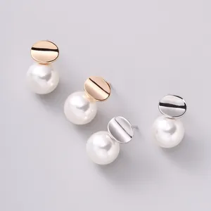 Elegant 925 sterling silver irregular disc pearl earrings in gold and silver finishes