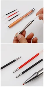 Detailed view of 70mm ballpoint pen refills and replacement process for crystal pens.