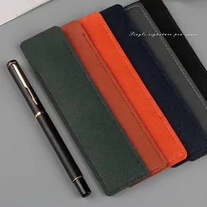 Astuccio per penna stilografica in pelle PU minimalista con apertura obliqua e colori