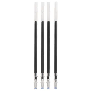 Set of 4 premium black rollerball pen refills with transparent body and protective caps