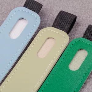 Set of PU leather elastic pen holders for notebook straps available in multiple colors