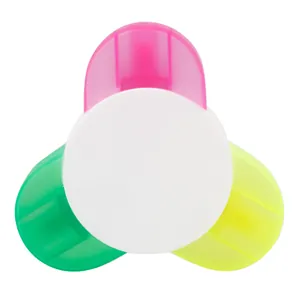 Evidenziatore a forma di fiore a 3 colori con punte rosa verde e gialla cancelleria