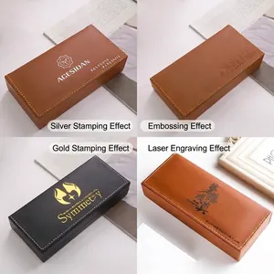 Premium PU-Leder-Stiftebox mit Optionen für Gold-, Silber- und geprägte Logo-Anpassungen